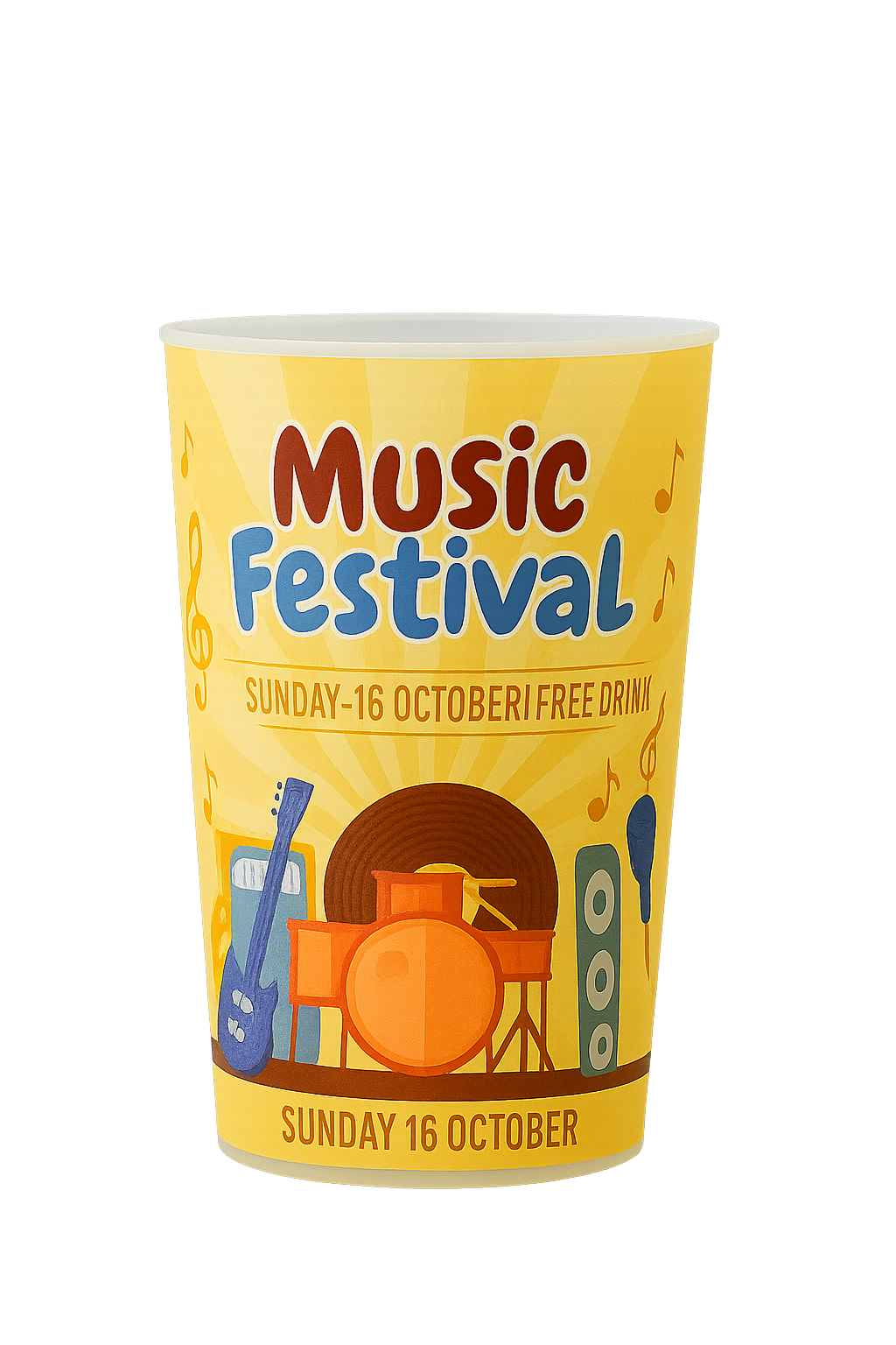 Custom Printed Festival Pint Cups – Reusable Full Colour Plastic Glasses Priority 21 Day
